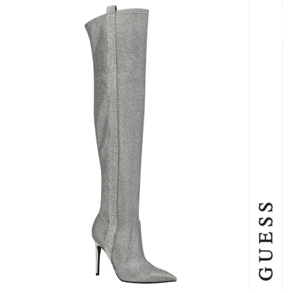 Fierce & Sexy Guess Silver Sequin OTK Boots